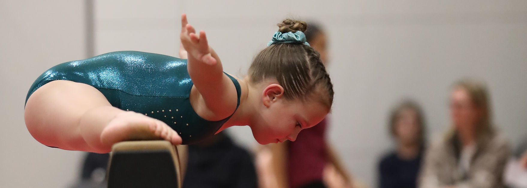 Young gymnasts training